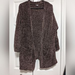 Charlotte Russe Chenille Brown Cardigan